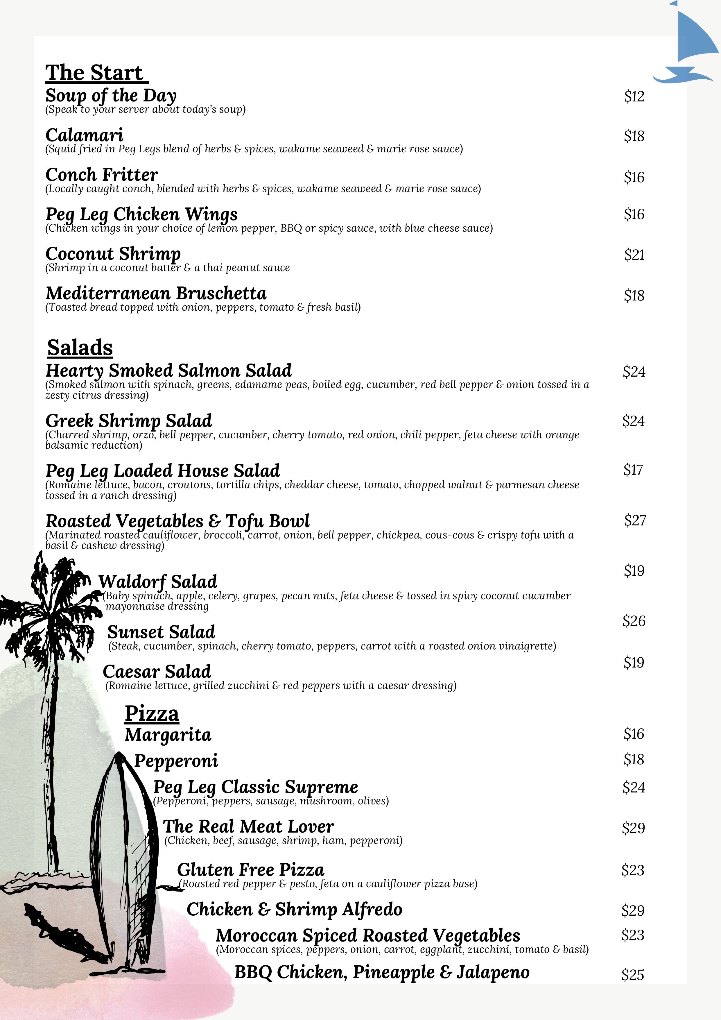 Peg Leg Dinner Menus 2024 5 Images 0