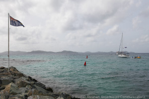 Victor Mooney heads out past the navigation buoys and into the Sir Francis Drake Channel