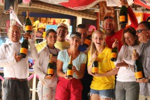 Winners in the Veuve Clicquot Island Invitational pursuit race to Foxy's on Jost Van Dyke © Ollie Dunger/Instagram: ollied_photography
