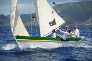 On board Tortola Sloop, Youth Instructor: John S. Duncan OBE, Governor of the British Virgin Islands and President of VP Bank, Sjoerd Koster © Todd vanSickle/BVI Spring Regatta
