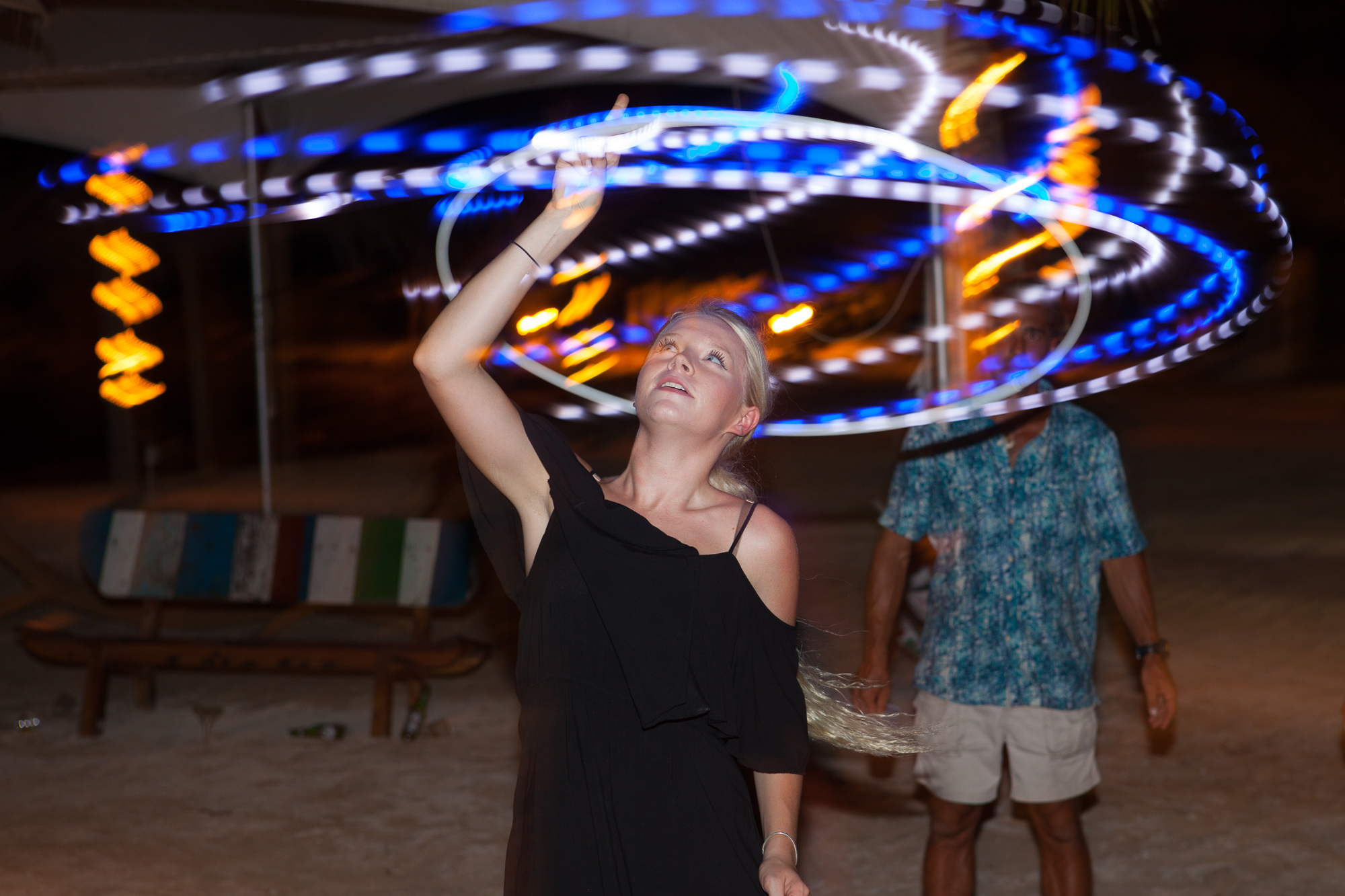 Hula hoop fun on the beach....