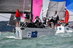 RORC Admiral, Andrew McIrvine at the helm of his First 40, La Réponse competing in the Solent, UK as part of Team GBR in the 2016 Brewin Dolphin Commodores' Cup. He's looking forward to coming back to the BVI Spring Regatta in a sister ship, racing as Team Larry © Paul Wyeth/RORC