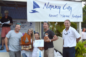 Doug Baker and crew, winners of the Nanny Cay Cup on Andrews 70, Runaway