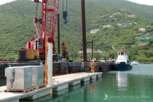 Final pile being driven at A dock
