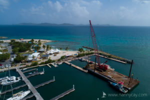 Final pile being driven at A dock