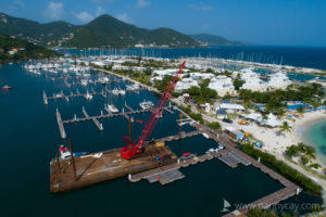 Final pile being driven at A dock