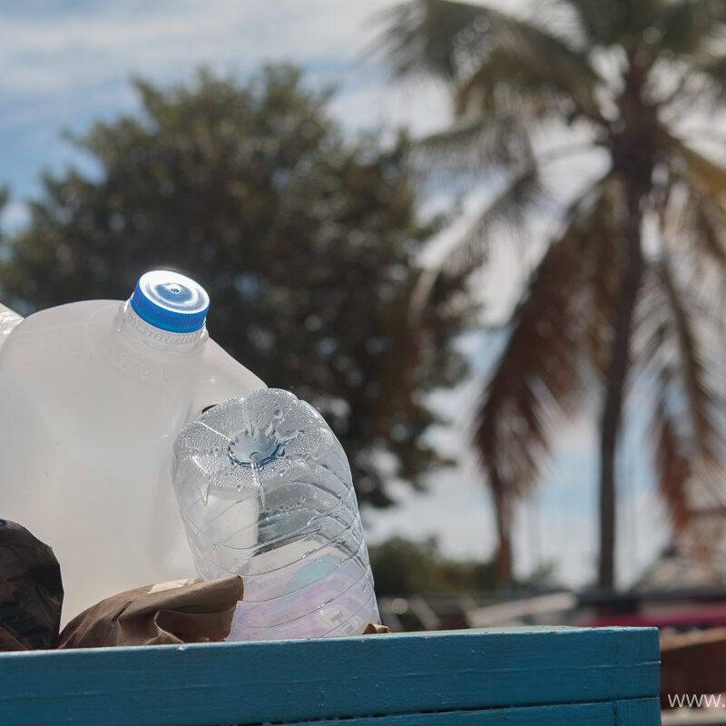 Plastic and glass recycling at Nanny Cay